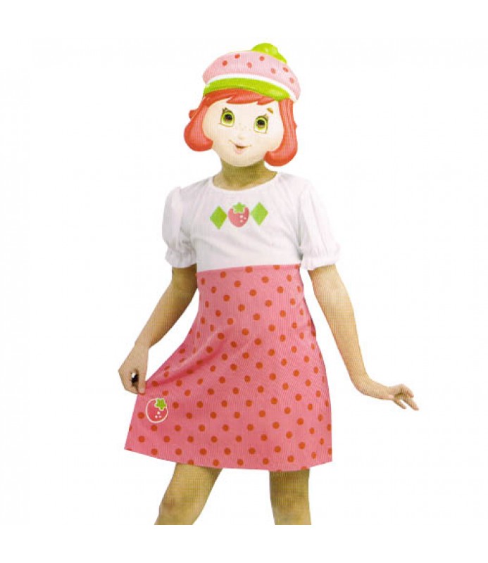 Strawberry Shortcake Costume Dress w/ Mask Set (Size 46, 2pc)